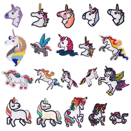 20 stk. Enhjørning Stryke-på-merke Sy-på-merke for Klær T-Skjorte, ZQKLA