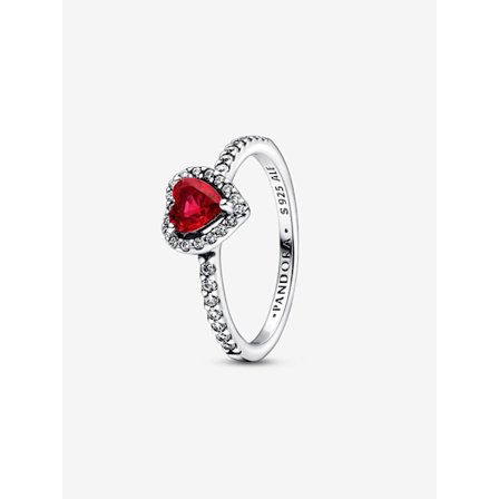 Pandora - Elevated Red Heart Ring - Sterling silver