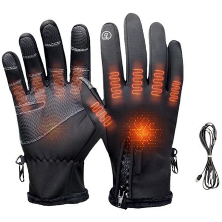USB Opvarmede Handsker - Anti-Slip Håndflade, Åndbar Varme med Genopladeligt Batteri til Ski, Vandring & Udendørs Arbejde (Unisex)