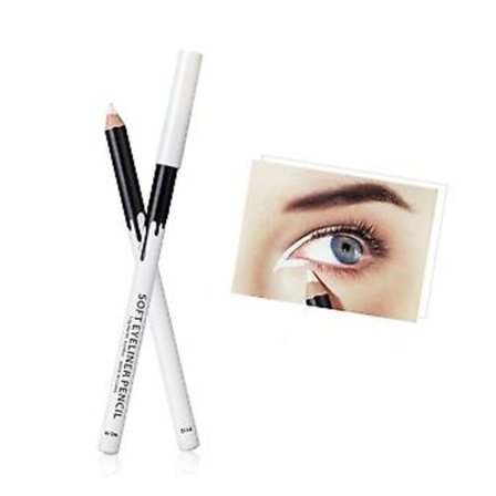 Vedenkestävä valkoinen eyeliner-kynä pitkäkestoiseen, leviämättömään ja silkkimäiseen rajaukseen