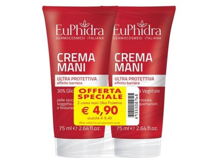 Euphidra Crema Mani Ultra Protettiva 2x75ml
