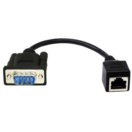 DB9 RS232 till RJ45 Förlängare Adaptrar DB9 9Pin Port Hona till RJ45 Kabel CAT5 Förläng RJ45 till RS232 Kommunikationskabel