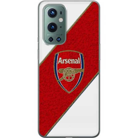 Kompatibelt Mobilskal till OnePlus OnePlus 9 Pro Moschino Toy teddybjörn med enkel tecknad design, brun björn med vit tröja och tydlig logotyp på