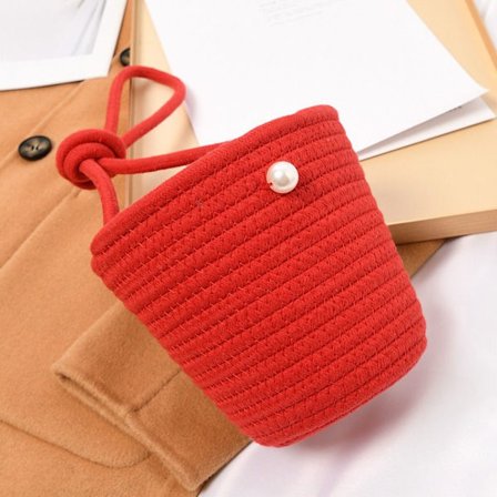 Vävd handväska RÖD