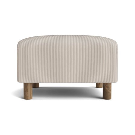 Toledo Pouf Hocker in Lisboa Beige, moderner Fußhocker mit Cord-Optik für das Wohnzimmer, bequeme Beinablage mit Nozag-Federung, Größe 45cm.