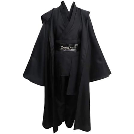 Cosplay Anakin Sith -asu Jedi-ritarin puku Halloween-viitta yl osat housut Black XXL