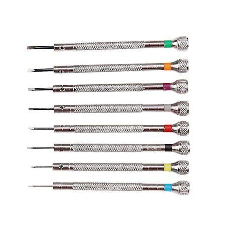 13-delt sett med skrutrekkere for urmaker, klemme og reversible verktøy for reparasjon av klokker