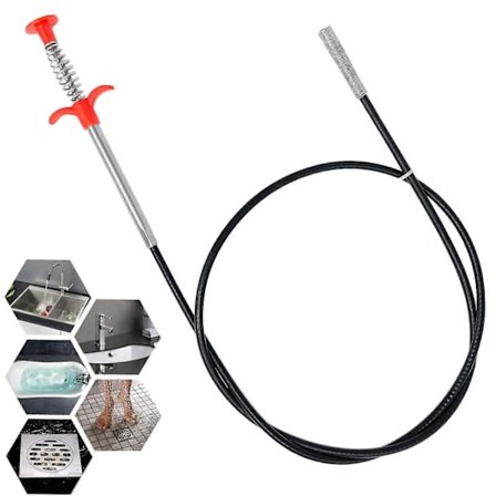 160 cm fleksibel klo-tang til arbejde i trange rum, afløbsrenser, bruges til at gribe hår, affald, selv vigtige ting fra kloak, vask, toilet [DB]