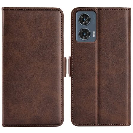 SKALO Motorola Edge 50 Fusion Premium Cut Flip Cover - Brun