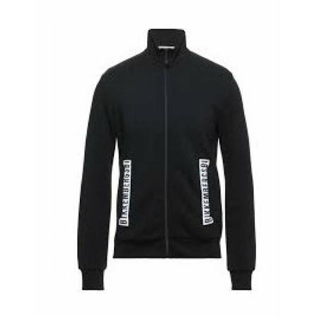 Bikkembergs, Zipped jacket with logo Zwart, Heren, Maat:M,elastaan