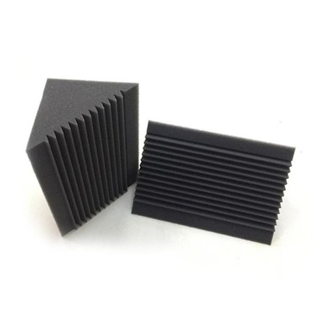 6 STK Akustisk Skum Kul/Sort Basfælde Lydabsorption Studio Lydisolering Hjørne Væg 12 x