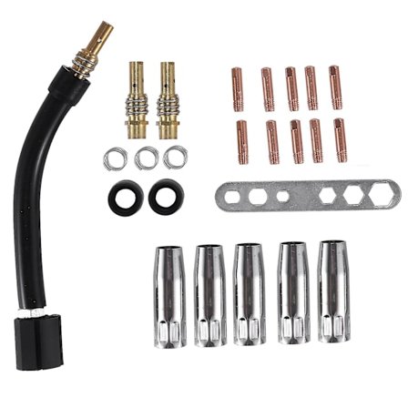 27 stk. Mb15 Dyser Kontakttips Mig Svejsermaske Svanhals Sæt Til 15ak Mig Svejsemaske