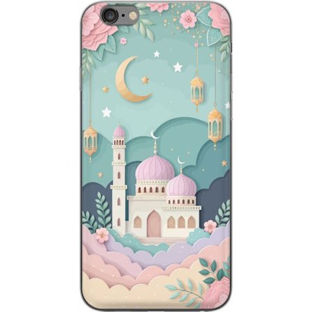 Kompatibel Mobilcover til Apple iPhone 6 Plus Håndtegnet rejseinspireret mønster med verdenskort, fly, hjerter og vintage eventyrstema