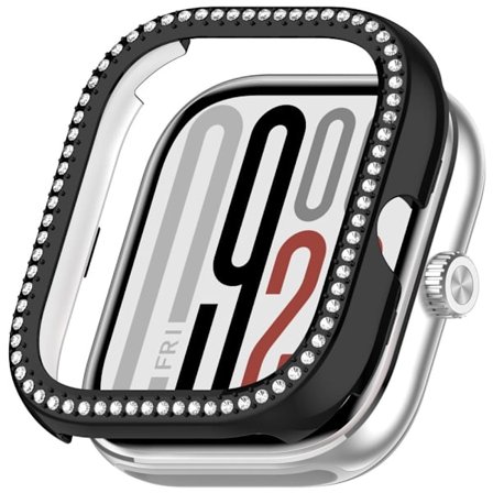 Skyddsfodral Xiaomi Redmi Watch 5 / 5 eSIM / 4 Hollow Design Smart Watch Stötskyddande Skydd Rhinestone Dekor - Svart