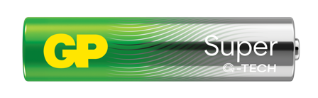 GP Super Alkaline Battery, Size AAA, LR03, 1.5V, 20-pack