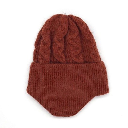 Simpel Strikket Hue Ensfarvet Varm Tyk Kant Hue Casual Efterår Vinter