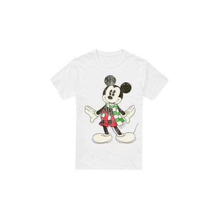 Disney Herr Musse Pigg Retro Halsduk Jul T-Shirt S Vit