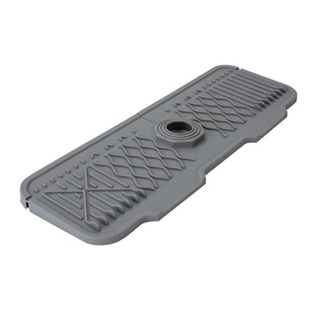 Kranmåtte Anti-stænk Silikone Vaskemåtte Genanvendelig Dræningspude Skridsikker Hane Drypfanger Bakke til Hjem Køkken Bordplade Grå