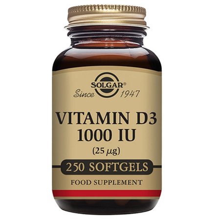 Solgar Vitamin D3 25 ug 250 kaps., Helse & Madvarer, Vitaminer, D-vitamin