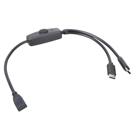 USB 5Pin Hona till 2xType C Hane Strömkabel med Omkopplare för Telefoner Leksak