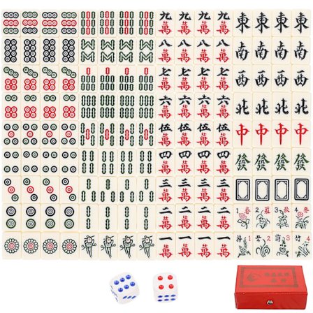 1 Set Mini Mahjongspel Bärbar Resemajongset Klassiskt Samlingsspel för Fest