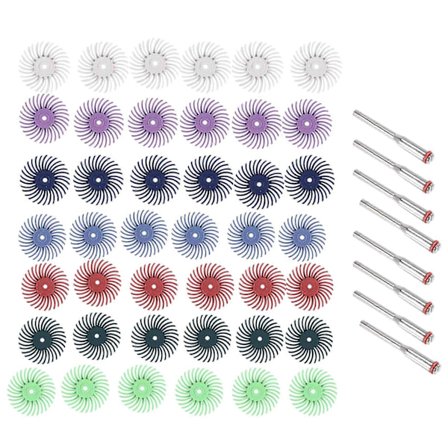 50 stk. 1 tomme Radial Bristle Disc Kit Slibebørste 3mm Skaft Detalje Poleringshjul til Roterende Værktøj