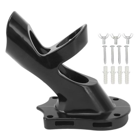 Flaggfeste Justerbart 45 Grader Aluminiumlegering Sterk Rustfri 3-Hulls Flaggstangsholder Svart