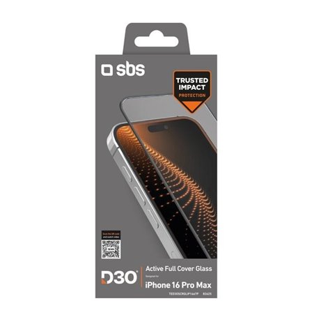SBS herdet glass D3O med ramme for iPhone 16 Pro Max