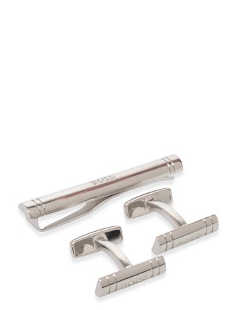 BOSS B-Logo2Set-Tie - Silver - ONE SIZE
