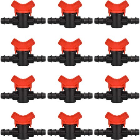 12 st Trädgårdskran för slang, Slangbevattningsventil 16 * 16mm Stopp, ZQKLA