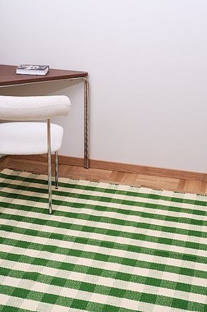 Jotex - Tapijt Groen/wit Groen/wit - BILLE - Koop Wollen vloerkleden bij Jotex