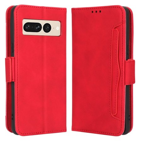 Modernt Google Pixel 7 Pro fodral med plånbok - Röd