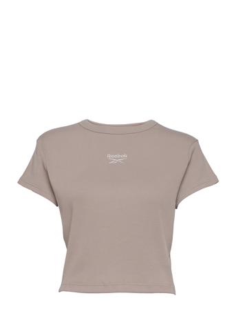 Cl Wde Sl Ribbed Tee T-shirts & Tops Short-sleeved Beige Reebok Classics