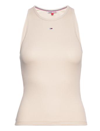 Tjw Essential Rib Tank T-shirts & Tops Sleeveless Creme Tommy Jeans