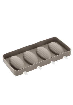 Blomsterbergs Isglassform för 4 st Madeleine Latte Silikon Köksredskap Beige 26x15x2,6