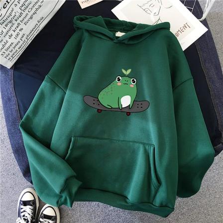 IC Frø på Skateboard Hoodies til Teenage Piger til Kvinder Casual Lang
