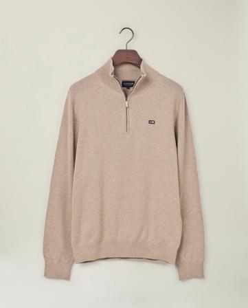 Lexington Clay half-zip sweater, beige