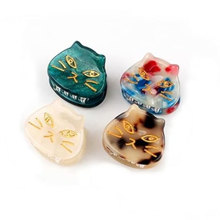 Söpö kissa pienet hiuspidikkeet mini hiuspidikkeet naisille hiuspidikkeet pieni kynsi tyttö sivuklipsi yläklipsi hiusklipsi (4 kpl) 2,7 * 2,1 cm