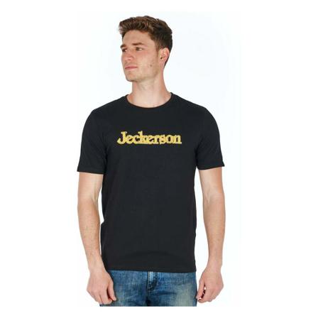 Jeckerson, Czarny Cotton T-Shirt Czarny, Mężczyzna, Rozmiar: M