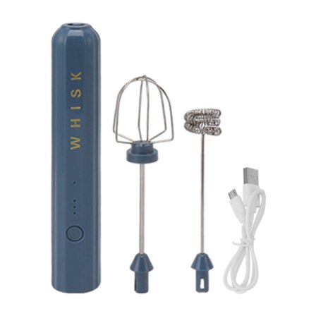Rustfrit stål håndholdt trådløs elektrisk mixer piskeris blender blå