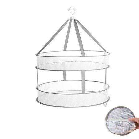 Torkställ för kläder 2-våningar hopfällbar 24 tum (grå)