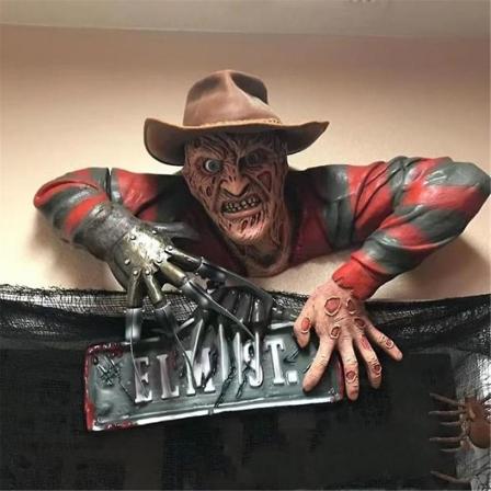 Freddy Statue Ornament Nightmare Krueger Tomb Walker Udendørs Havegård Hjem Indretning Halloween Karneval Horror Festartikler With Hat