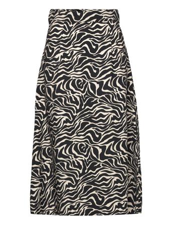 Objleonora Hw Midi Skirt Noos Knælang Nederdel Black Object