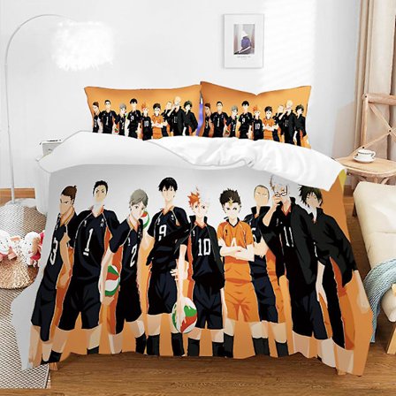 Haikyuu 3D Printet Sengesæt Dynebetræk Quilt Betræk Pudebetræk Børne Gave Farve 4