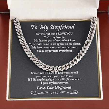 Til min mand, ægtemand, kæreste: Rustfrit stål cubansk kæde halskæde til ham, romantiske fødselsdagsgaver til ham, det bedste smykke til mænd, smykker