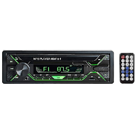 Bilstereo med Bluetooth, enkel DIN-radio FM mediaspiller USB/TF/SD/AUX lydmottaker, håndfri