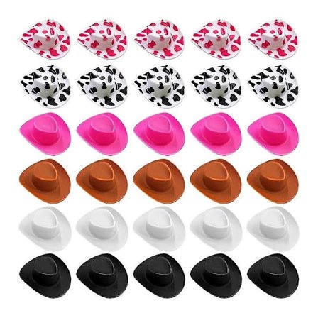 30 stk. Mini Western Cowgirl Hat, Miniature Sød Dukkehat Festkjole, Foregive Leg Dekorationstilbehør