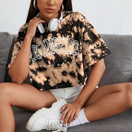 Kortärmad T-shirt För Kvinnor Med Rund Hals S