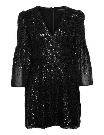 Cellienne Sequin L/S Dress Black French Connection