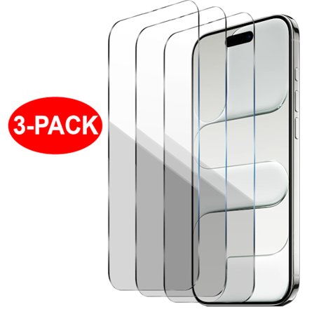3-Pack - iPhone 17 Pro Max - Härdat Glas Skärmskydd Transparent